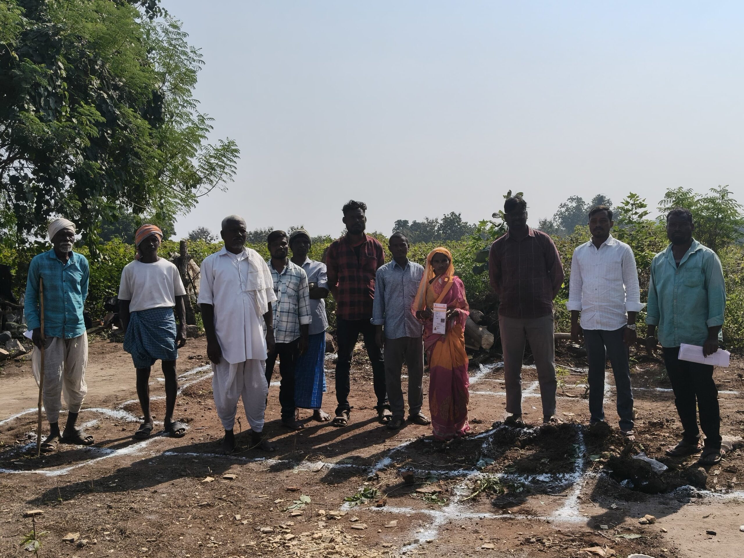 ఇందిరమ్మ ఇళ్లకు భూమి పూజ చేసిన గ్రామస్తులు