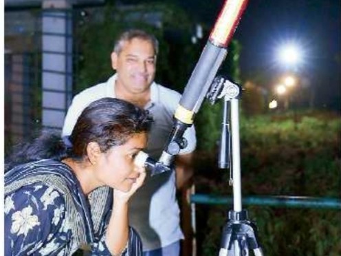 భద్రకాళి బండ్‌లో టెలిస్కోప్ ఏర్పాటు