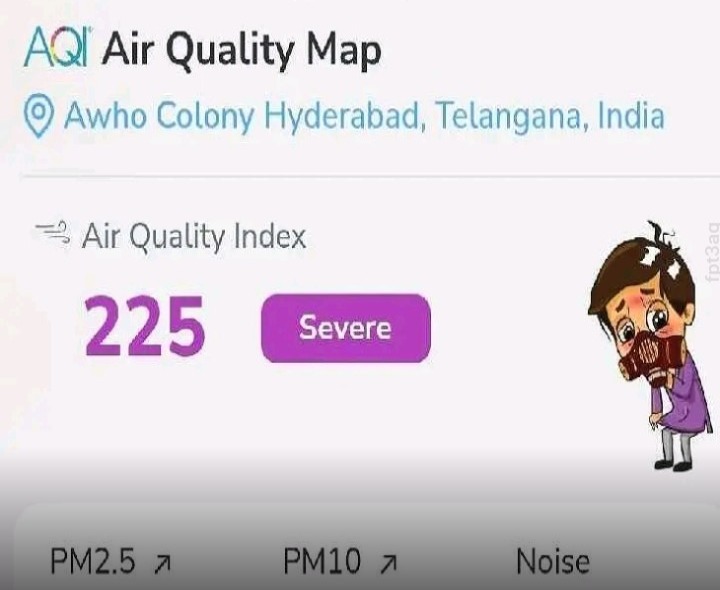 హైదరాబాద్‌లో ఎయిర్ క్వాలిటీ@225