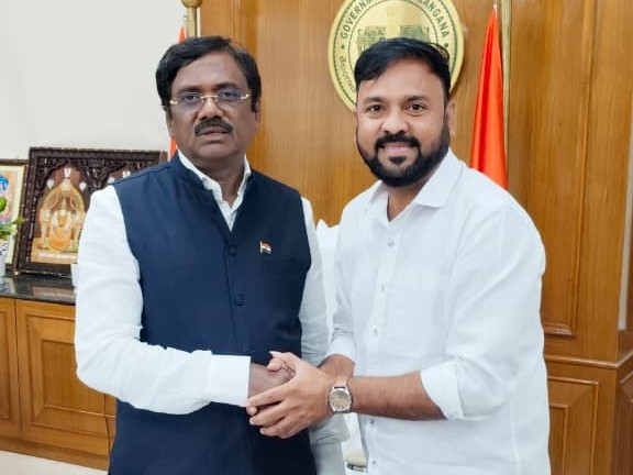 మంత్రి వివేక్‌ను కలిసిన యూత్ కాంగ్రెస్ నాయకుడు