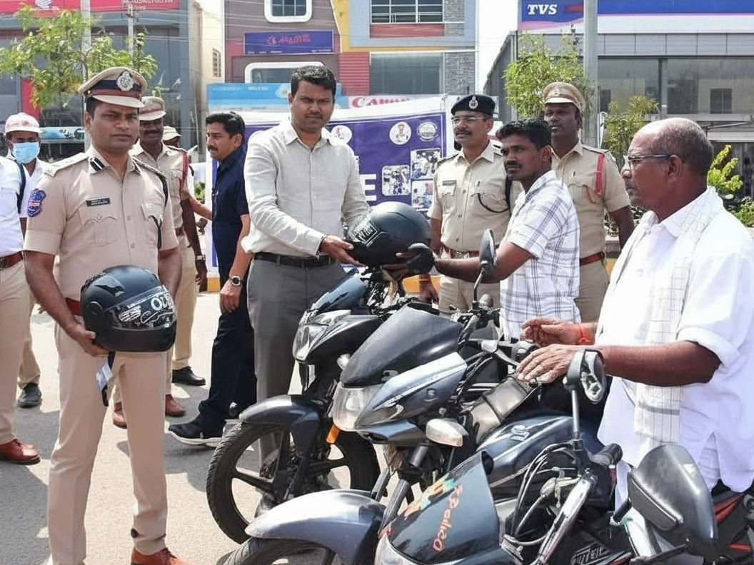 గద్వాలలో హెల్మెట్ అవగాహన కార్యక్రమం