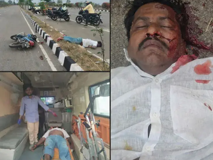 బైక్ అదుపుతప్పి వ్యక్తికి గాయాలు