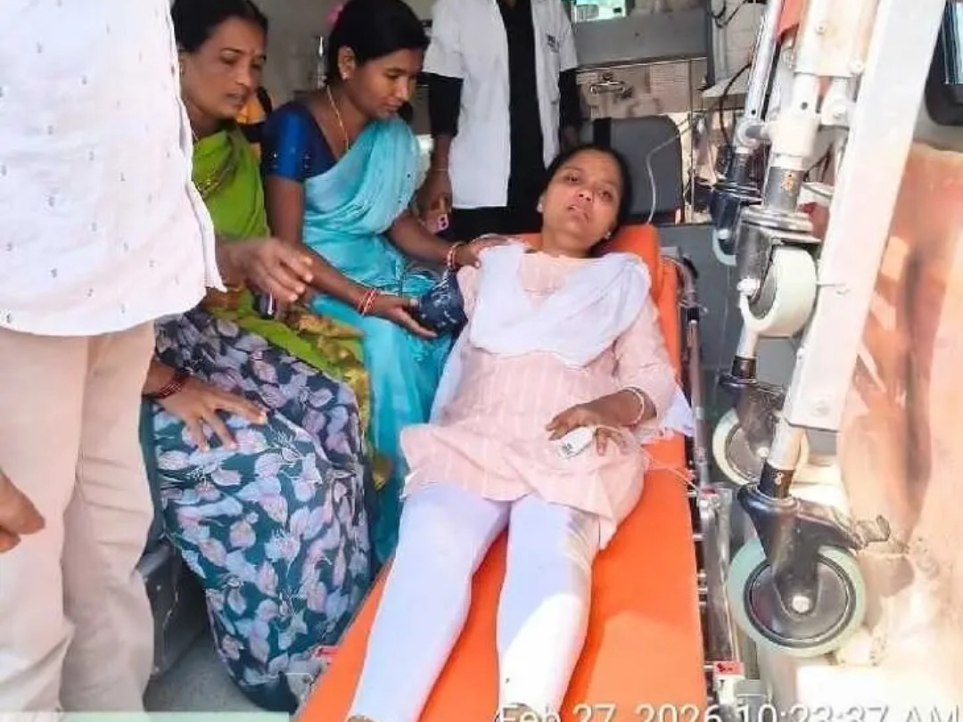 రోడ్డు ప్రమాదంలో మహిళకు గాయాలు