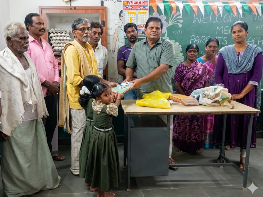 విద్యార్థులకు నోటు పుస్తకాలు పంపిణీ..!