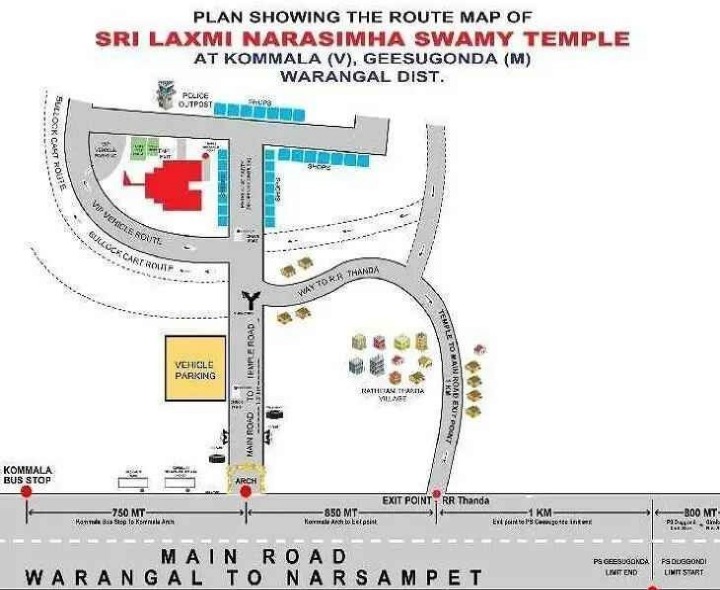 కొమ్మాల ఆలయానికి రూట్ మ్యాప్ విడుదల