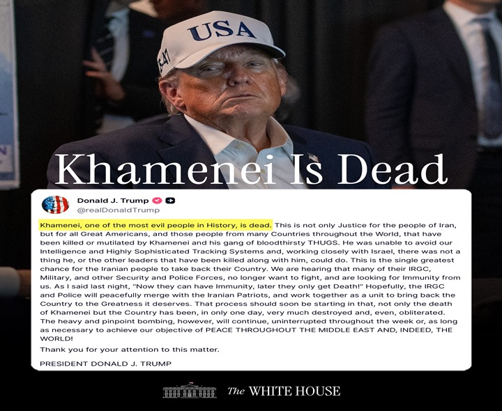 ఖమేనీ చనిపోయారు: ట్రంప్