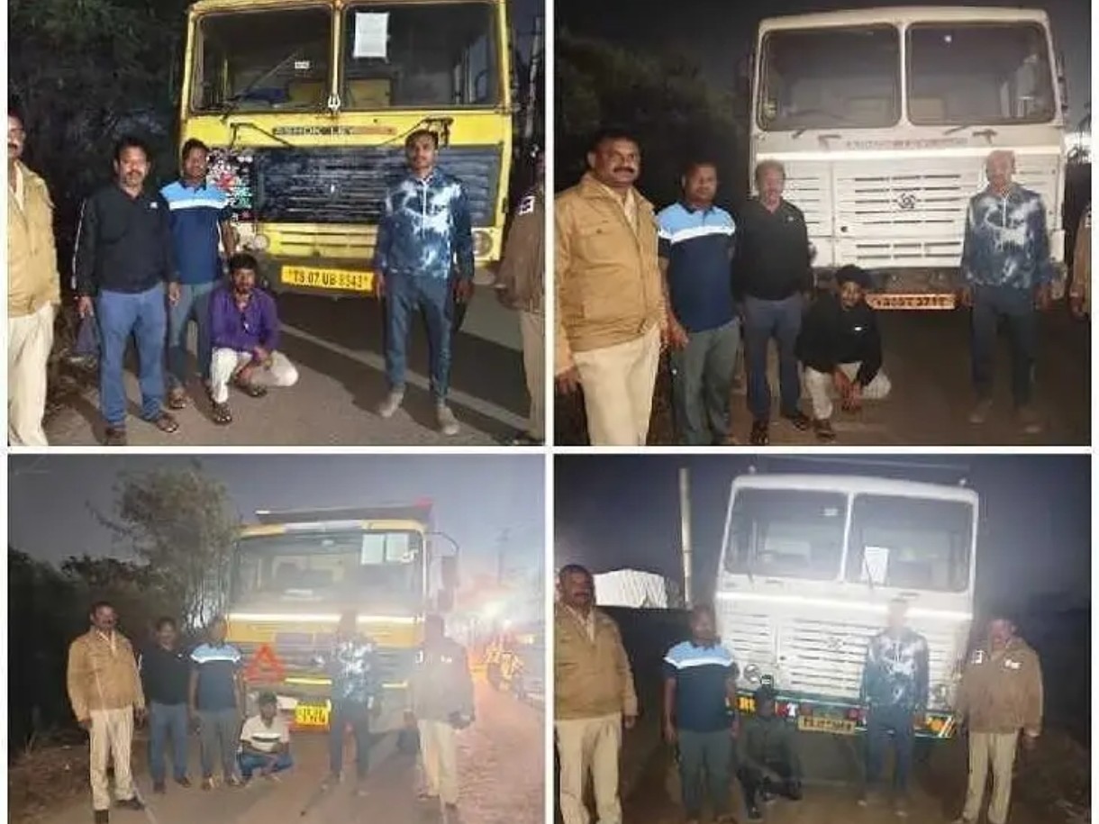 అక్రమ మొరం రవాణాపై మెరుపు దాడి.. 6 టిప్పర్లు సీజ్!