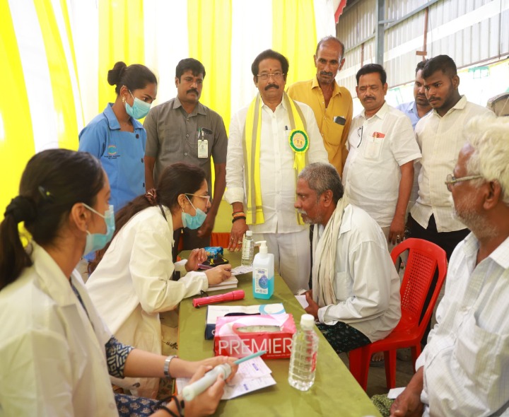 ఉచిత కంటి వైద్య శిబిరాన్ని ప్రారంభించిన ఎమ్మెల్యే జీవీ