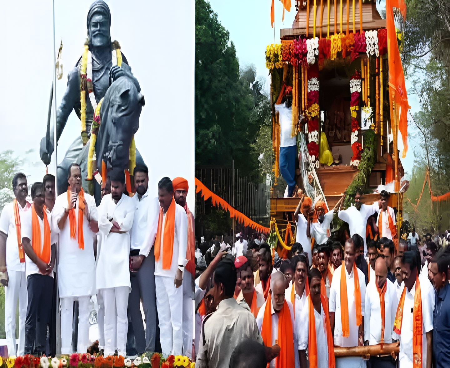 శివాజీ విగ్రహాన్ని ఆవిష్కరించిన మంత్రి