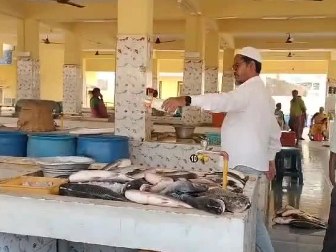 కిసాన్ నగర్ చేపల మార్కెట్లో ఆకస్మిక తనిఖీలు