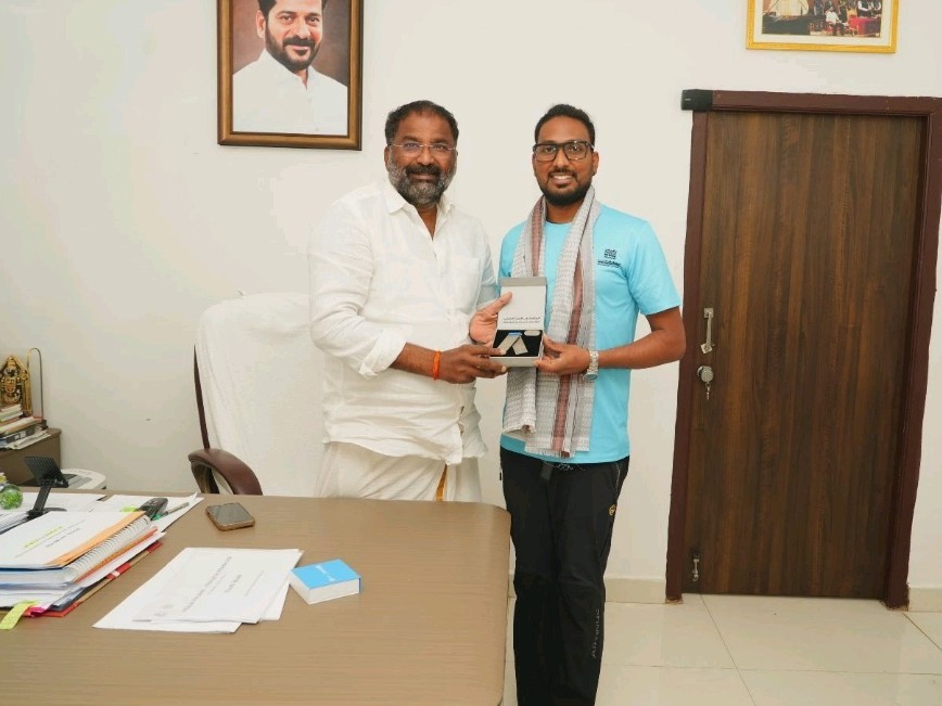 మంత్రిని కలిసిన అంతర్జాతీయ క్రీడాకారుడు