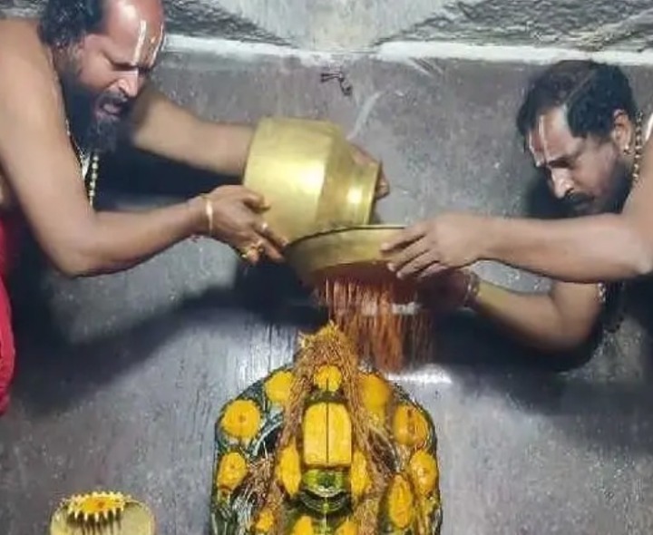 శ్రీ లక్ష్మీ నరసింహస్వామికి పంచామృతాభిషేకం