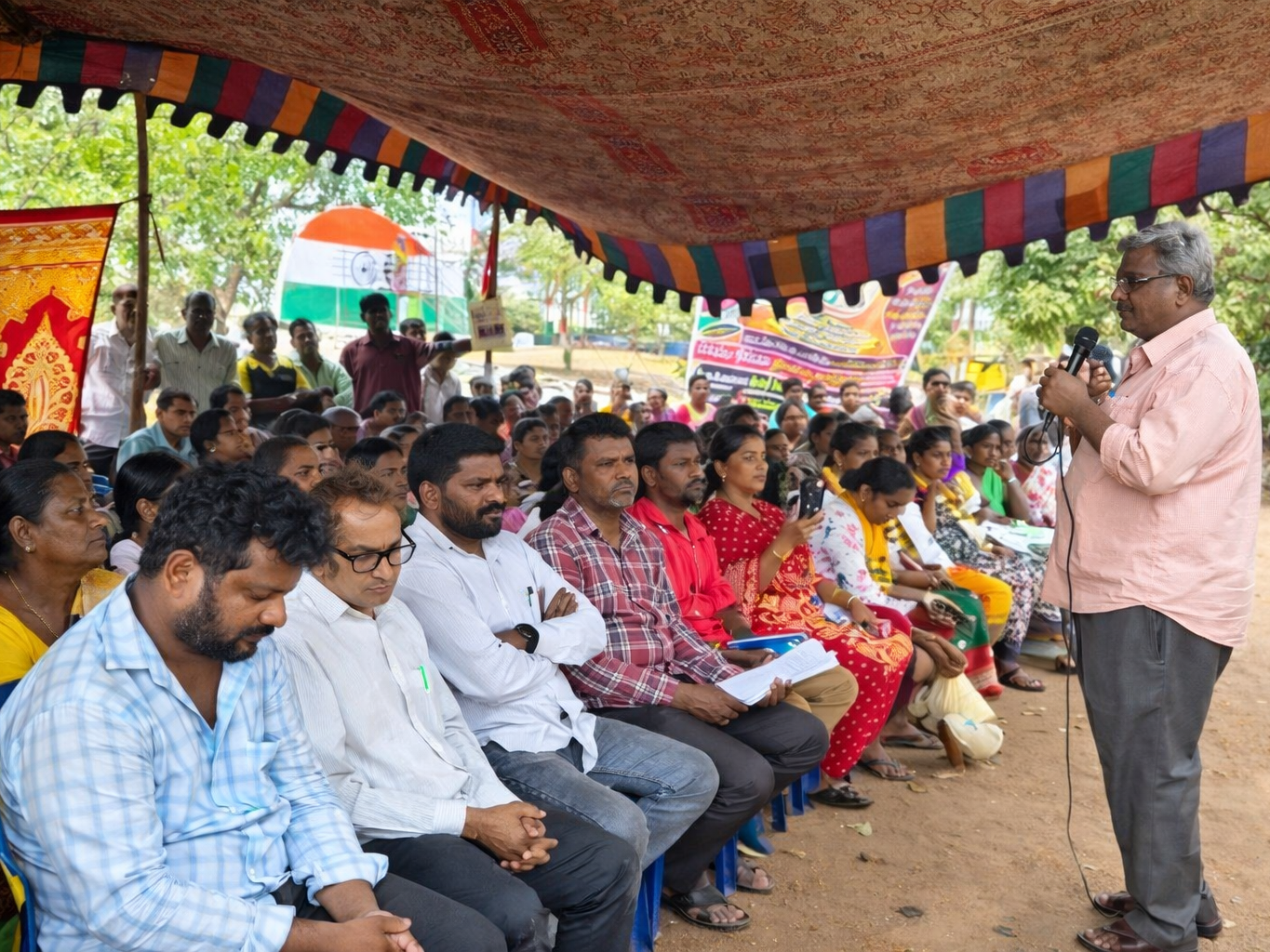 రిటైర్మెంట్ కార్మికుల ఆందోళన