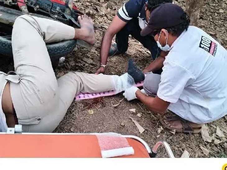 రోడ్డు ప్రమాదం.. కానిస్టేబుల్‌కు గాయాలు