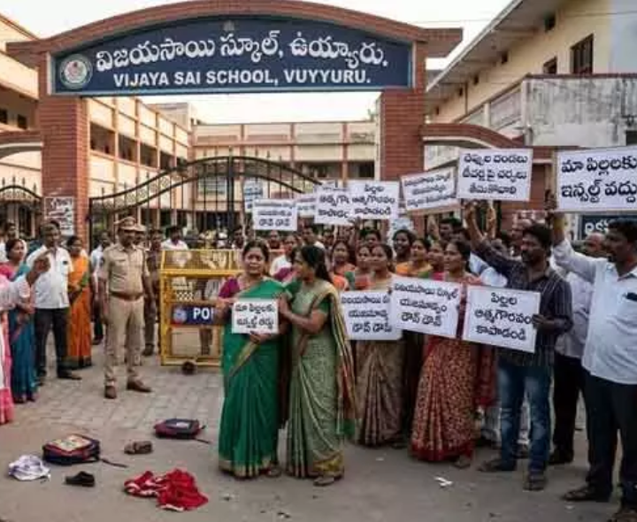 దారుణం.. పిల్లలకు చెప్పుల దండ వేసిన టీచర్లు