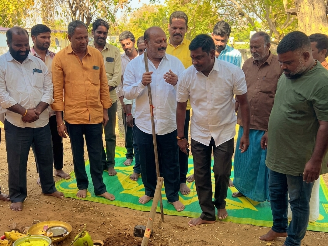 హనుమాన్ ఆలయంలో అన్నదాన షెడ్‌కి భూమిపూజ