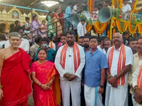 స్వామివారి రథోత్సవంలో పాల్గొన్న మంత్రి అడ్లూరి