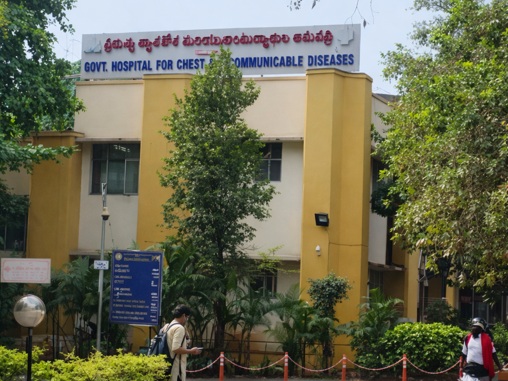 ఆసుపత్రి వద్ద సిబ్బంది ఆందోళన