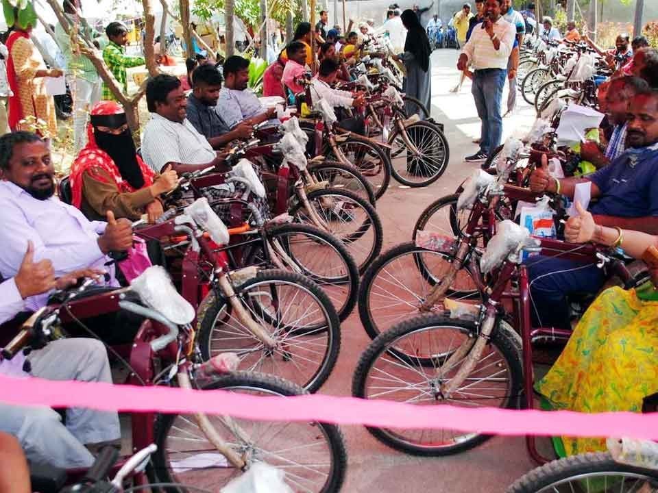 నేడు వికలాంగులకు ట్రై సైకిళ్లు పంపిణీ