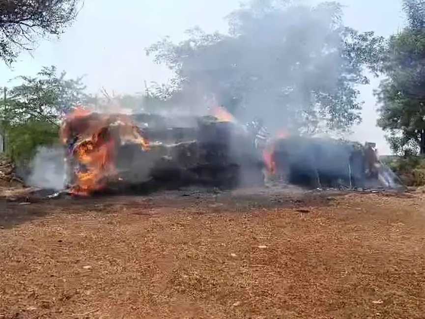 అగ్నిప్రమాదం.. పశుగ్రాసం నష్టం