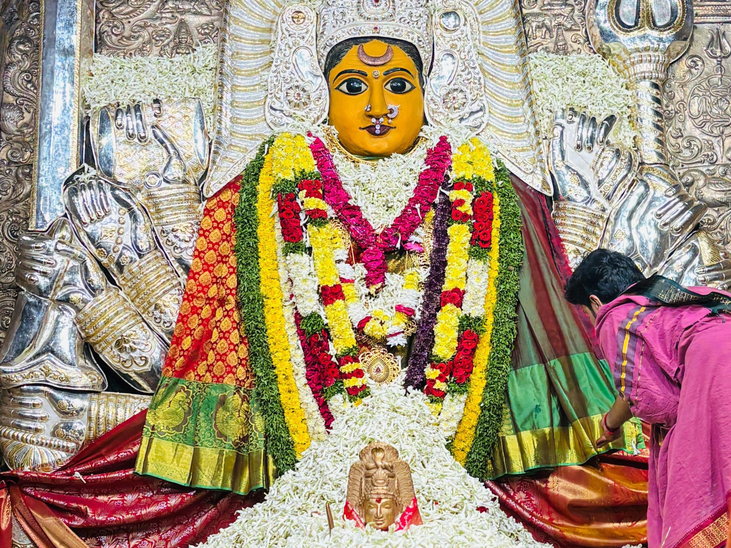 లక్ష లిల్లీ పుష్పాలతో భద్రకాళి అమ్మవారికి పూజలు