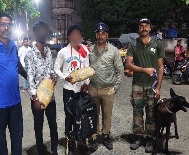 నార్కోటిక్ డాగ్ సాయంతో గంజాయి పట్టివేత