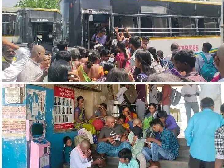 బస్సుల సమస్యతో ఇబ్బంది పడుతున్నభక్తులు..!