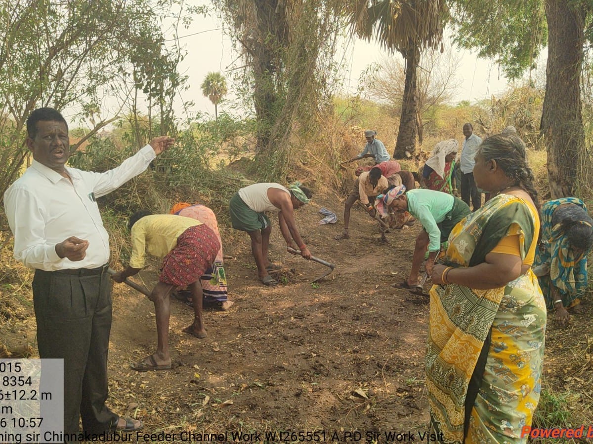 ఉపాధి హామీ పనులను పరిశీలించిన ఏపీడీ