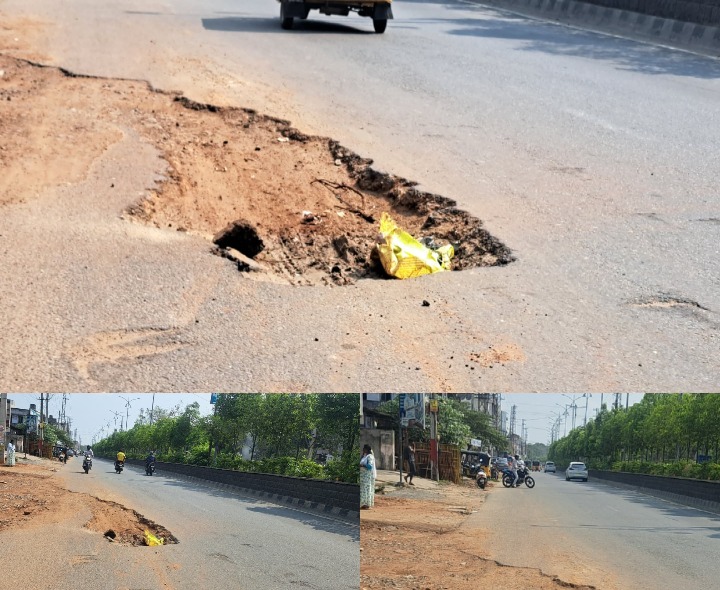 కేబుల్ గుంతలతో వాహనదారుల విలవిల..!