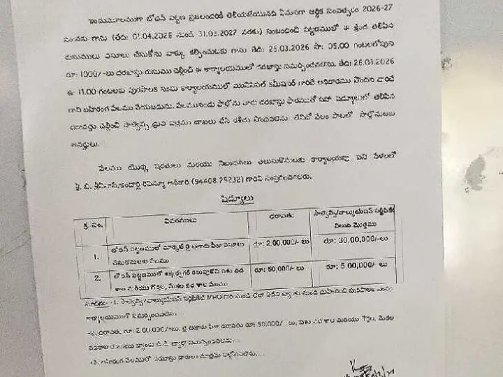 ఈ నెల 26న తై బజార్ వేలం పాట