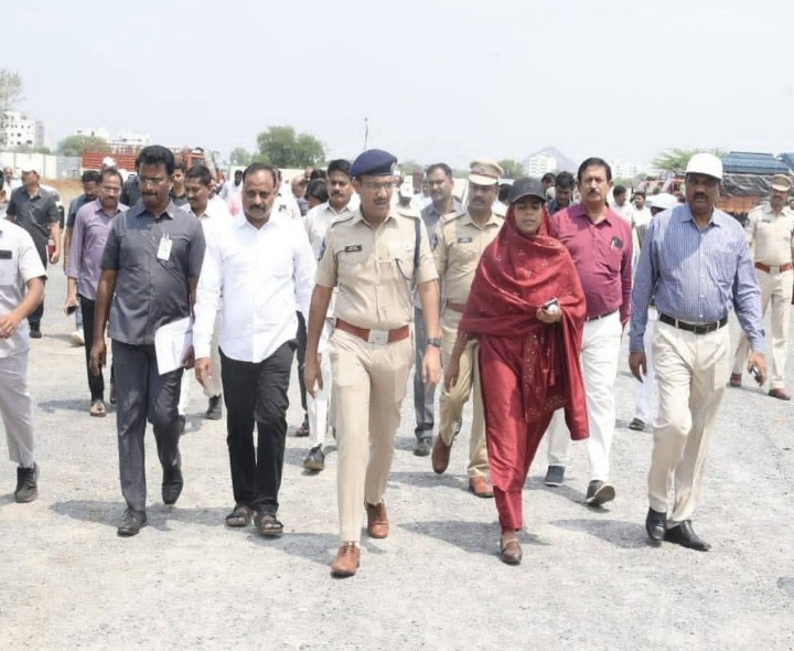 సీఎం పర్యటన ఏర్పాటు పరిశీలించిన కలెక్టర్