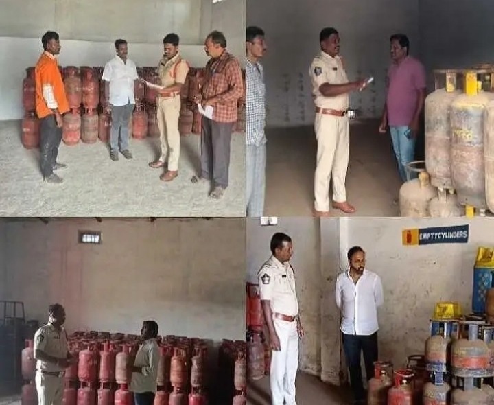 గ్యాస్ గోదాములను తనిఖీ చేసిన పోలీసులు