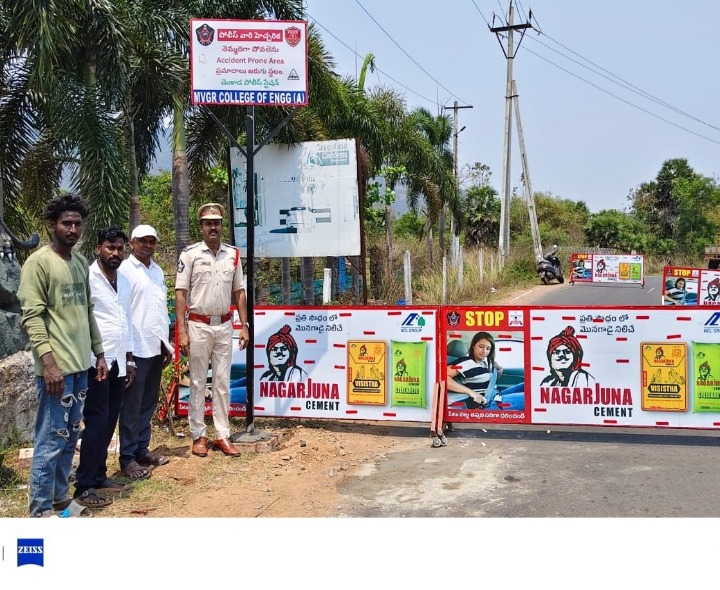 వేగ నిరోధకాలు ఏర్పాటు చేసిన ఎస్సై