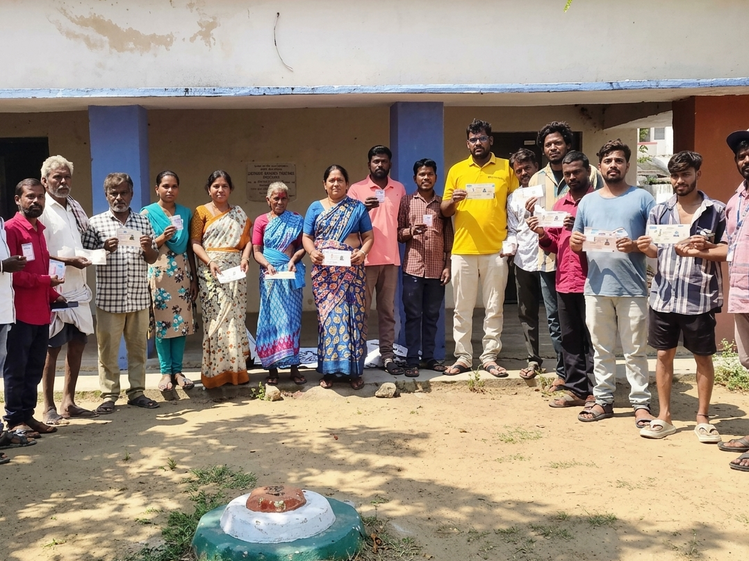 అమిస్తాపూర్‌లో లేబర్ కార్డుల పంపిణీ