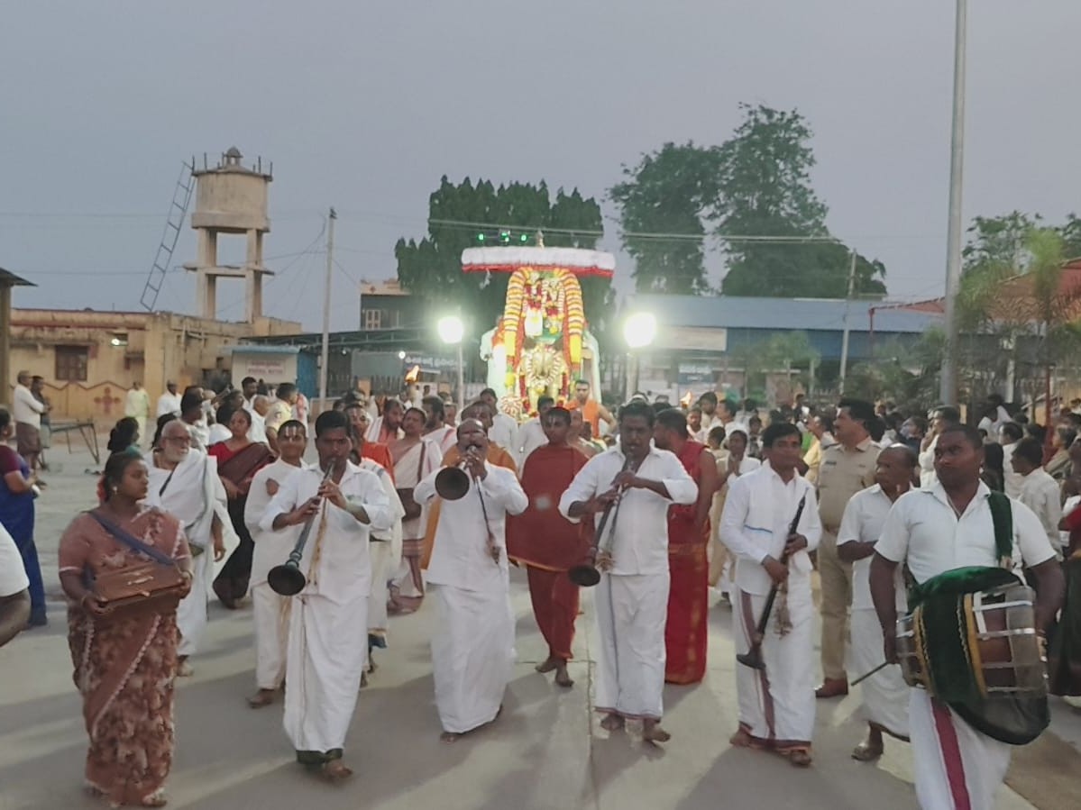 ఆంజనేయ స్వామికి గజ వాహనంపై ఊరేగింపు