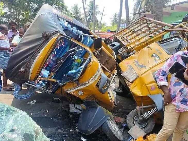 ఆటో, కారు ఢీ..  8 మందికి తీవ్ర గాయాలు