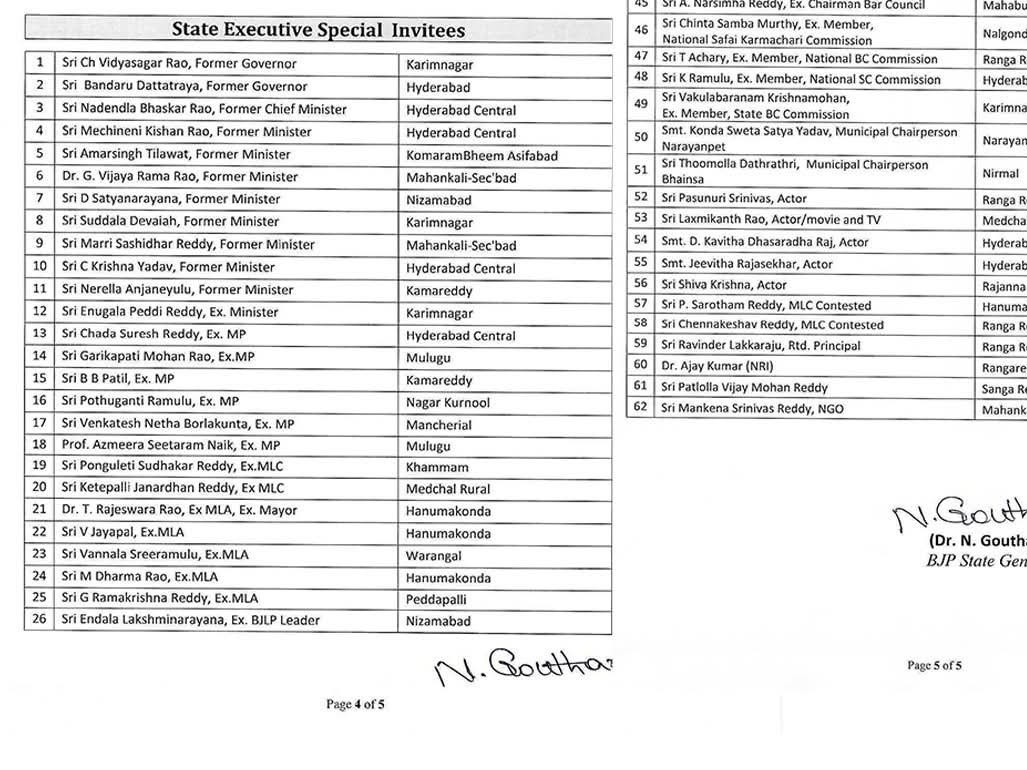 స్పెషల్ ఇన్వైటీస్‌గా ఉమ్మడి జిల్లా నేతలు