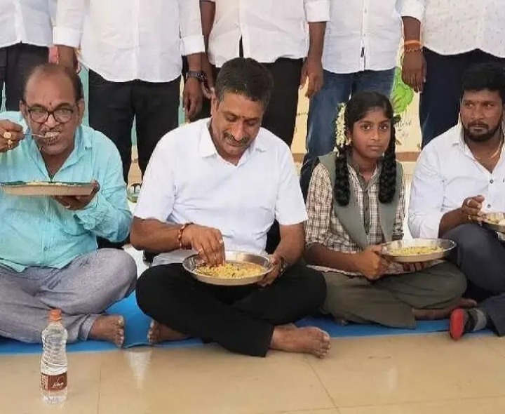 హైస్కూల్లో మధ్యాహ్న భోజనాన్ని తనిఖీ చేసిన ఎమ్మెల్యే