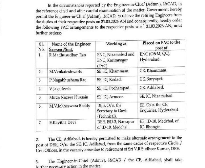 జిల్లా ఇరిగేషన్ సీఈగా వెంకటేశ్వర్లు బాధ్యతలు