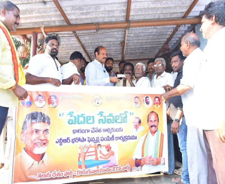పెన్షన్‌లను అందజేసిన మంత్రి
