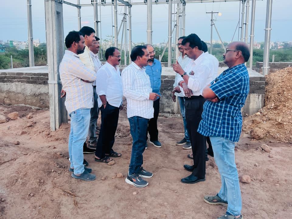 విద్యుత్ ఉప కేంద్రం నిర్మాణం పనులు పరిశీలన