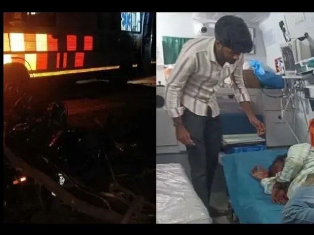 బైక్ ప్రమాదం.. వ్యక్తికి తీవ్ర గాయాలు