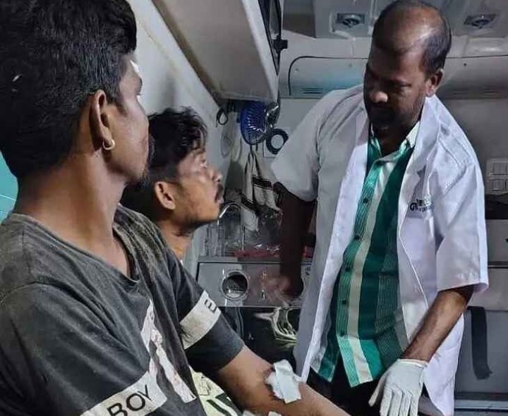 రోడ్డు ప్రమాదం.. ఇద్దరు వ్యక్తులకు గాయాలు