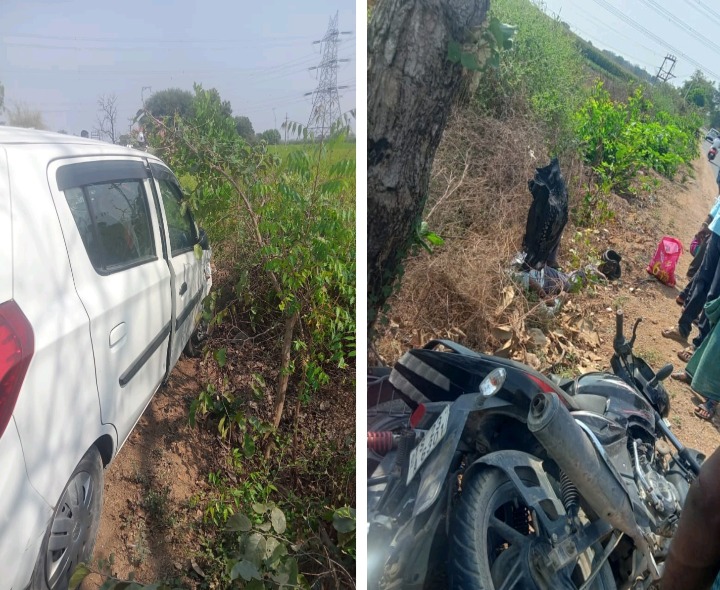 కారు, బైక్ ఢీ.. వ్యక్తికి తీవ్రగాయాలు