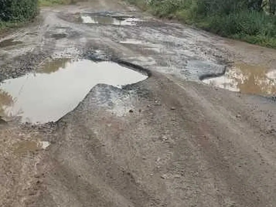 గుంతల రోడ్డుతో ప్రయాణికుల అవస్థలు