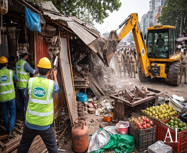 ఫుట్‌పాత్ ఆక్రమణలపై GHMC కొరడా