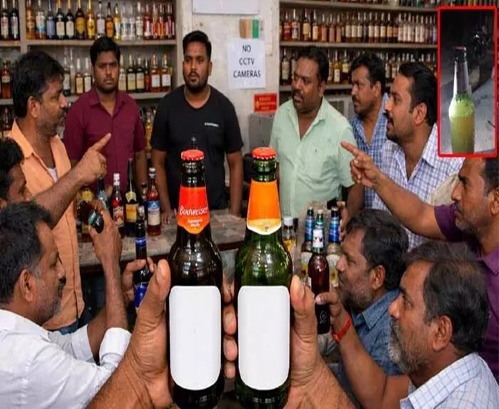 బీర్ బాటిల్‌పై వేరే కంపెనీ మూత