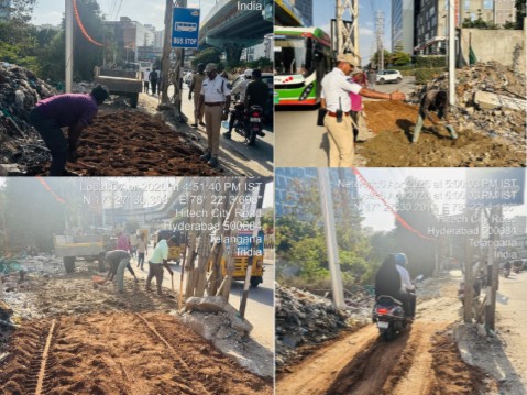 కొత్తగూడ జంక్షన్ వైపు వెళ్లే మార్గంలో రహదారి పనులు