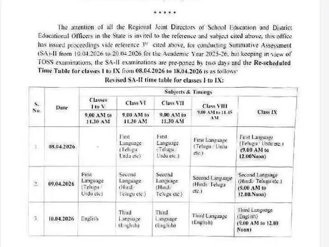 ఆదిలాబాద్‌లో ఎస్ఏ-2 పరీక్షలకు సర్వం సిద్ధం