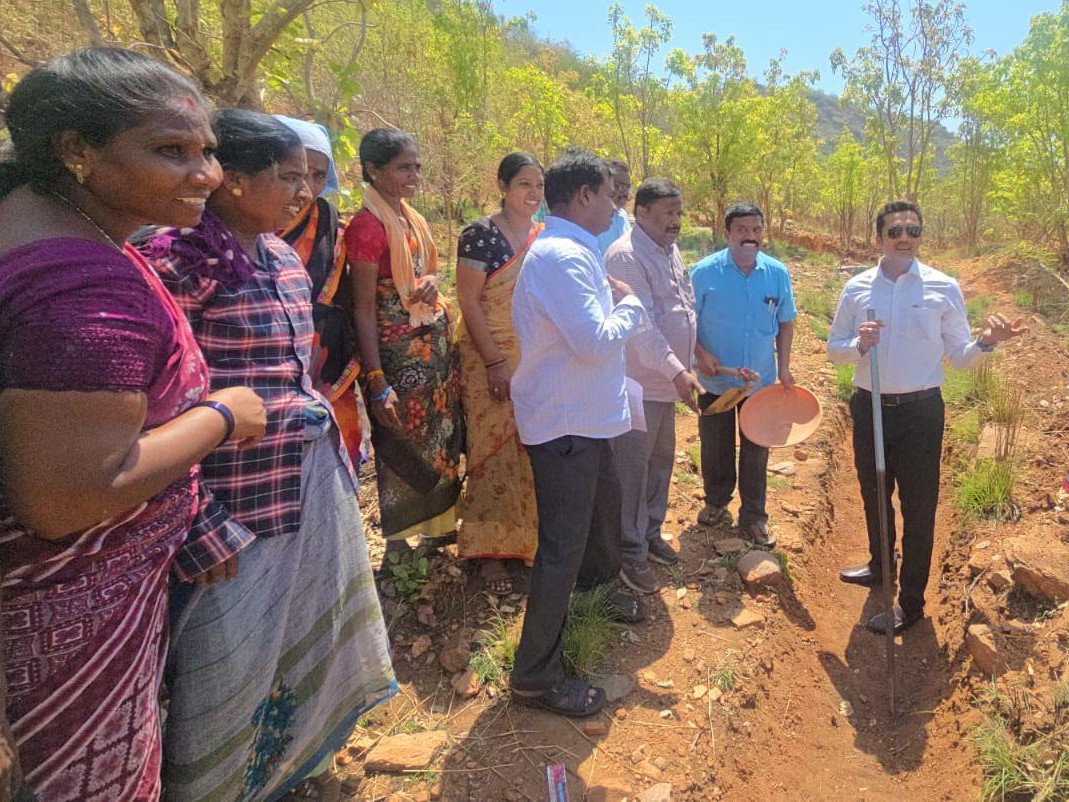 ఉపాధి పనులను తనిఖీ చేసిన కలెక్టర్